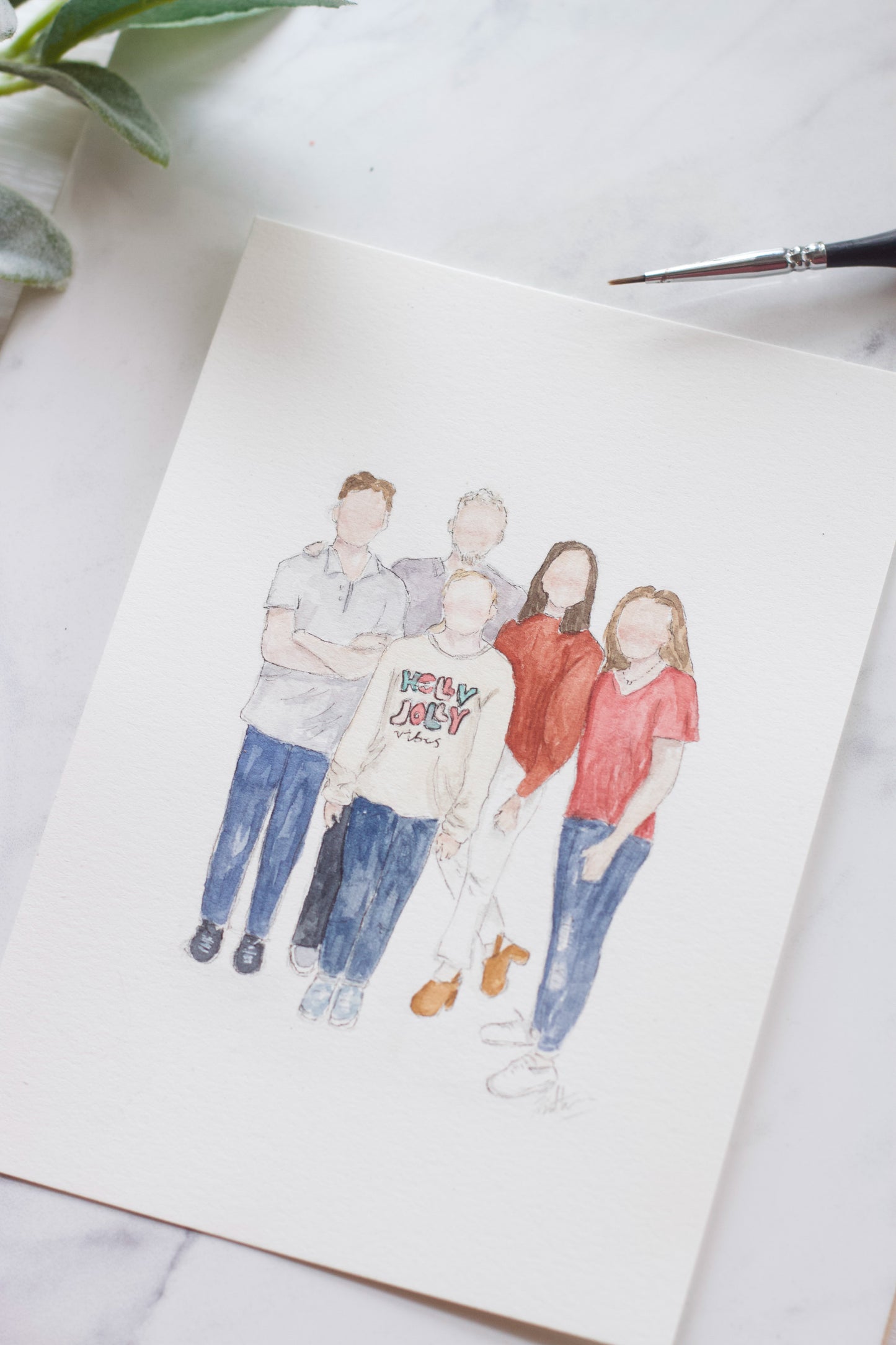 Custom Watercolor Family Portrait