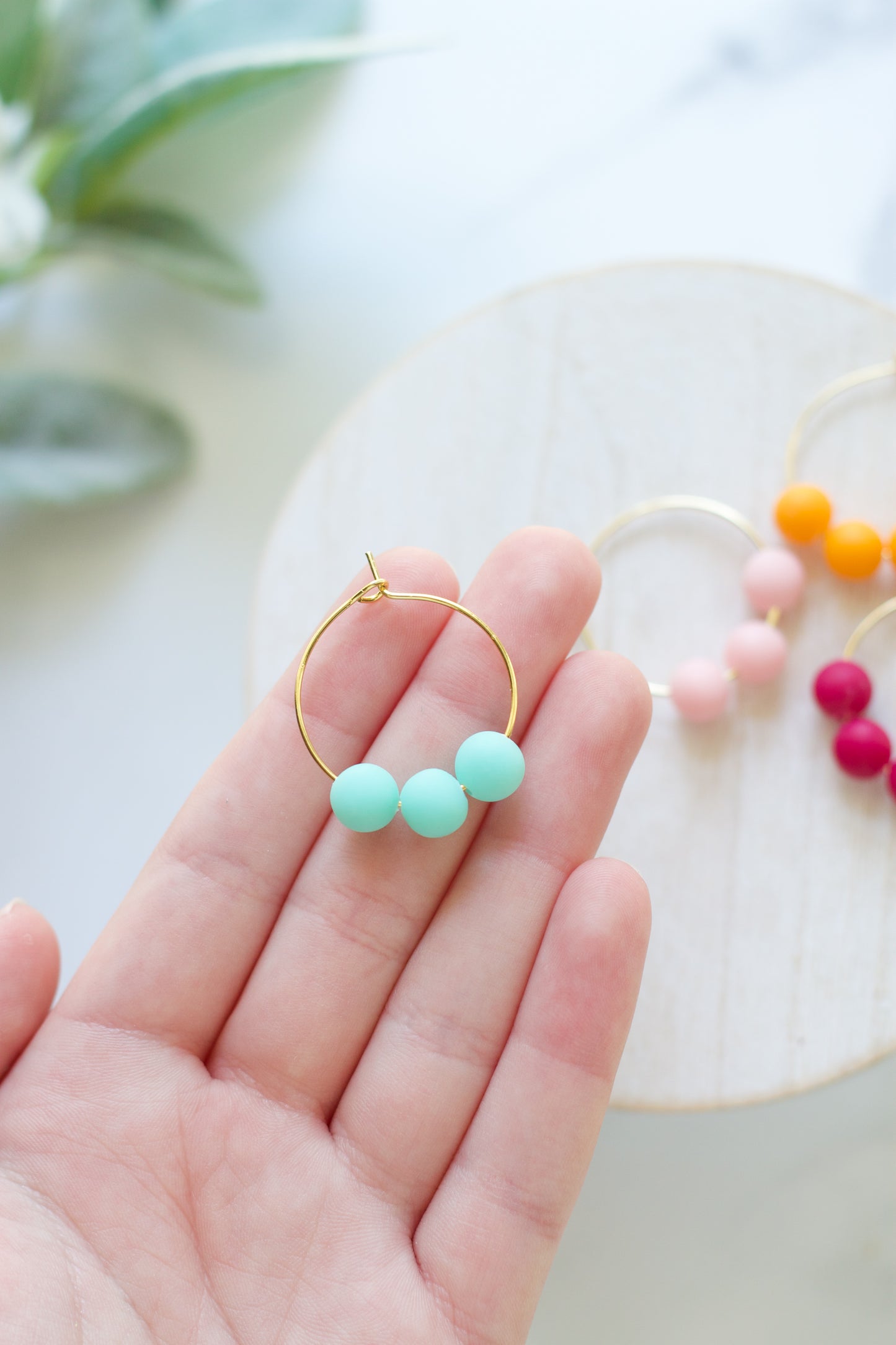 Beaded Hoops