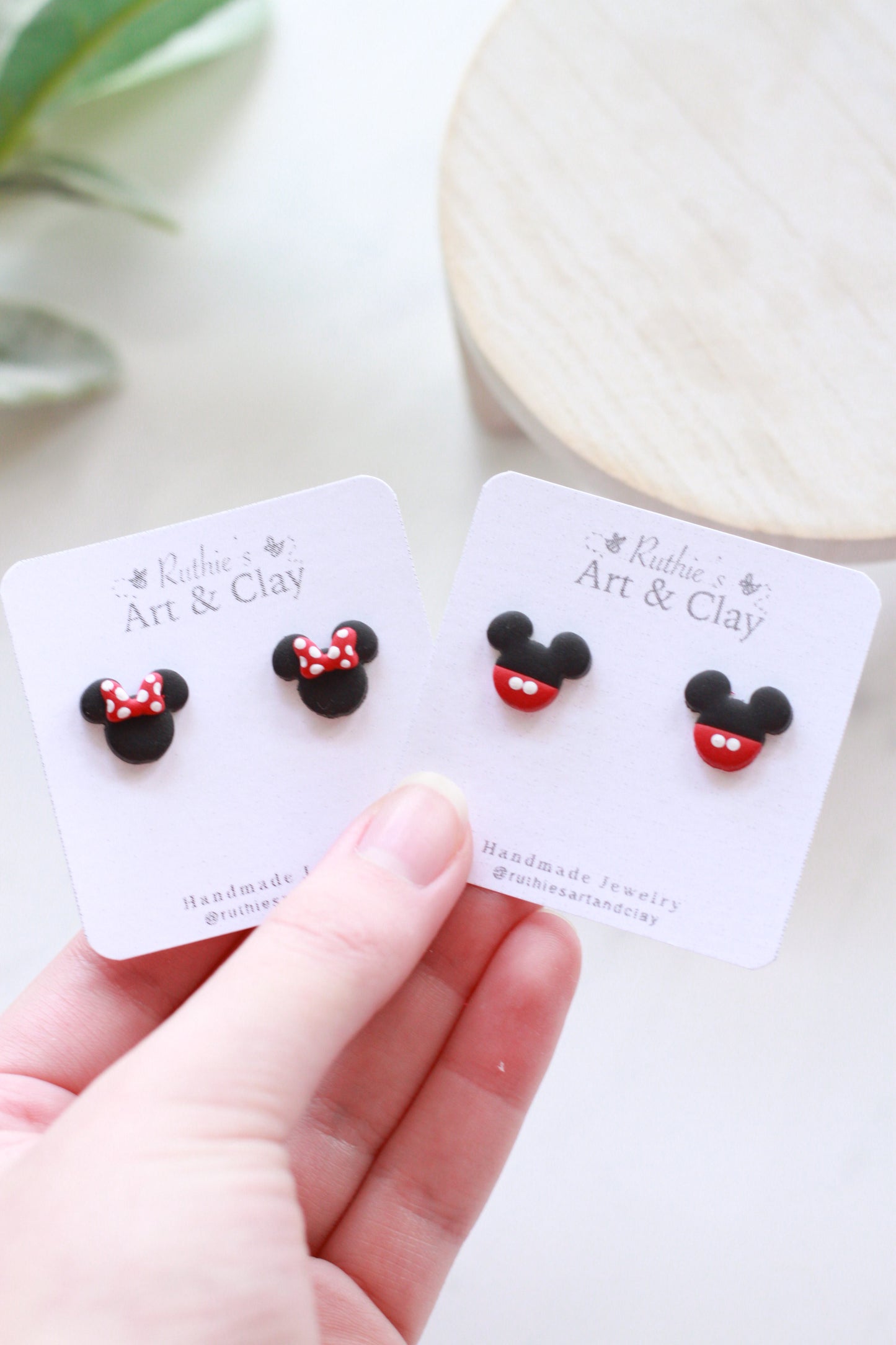 Mickey and Minnie Studs