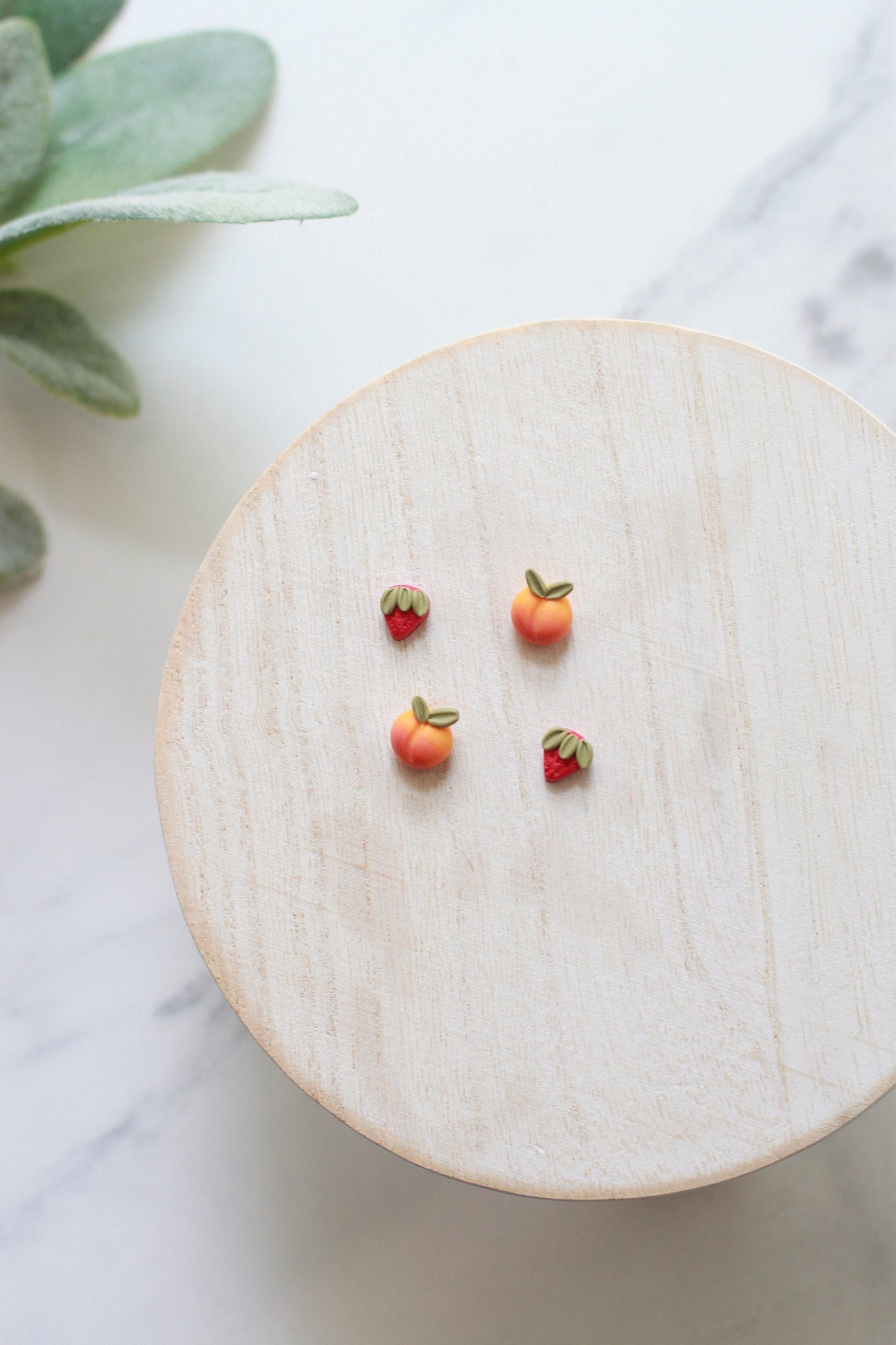 Tiny Strawberry and Peach Studs