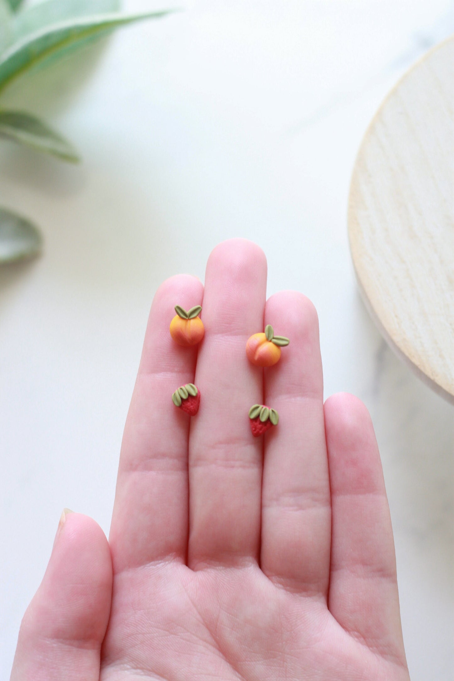 Tiny Strawberry and Peach Studs