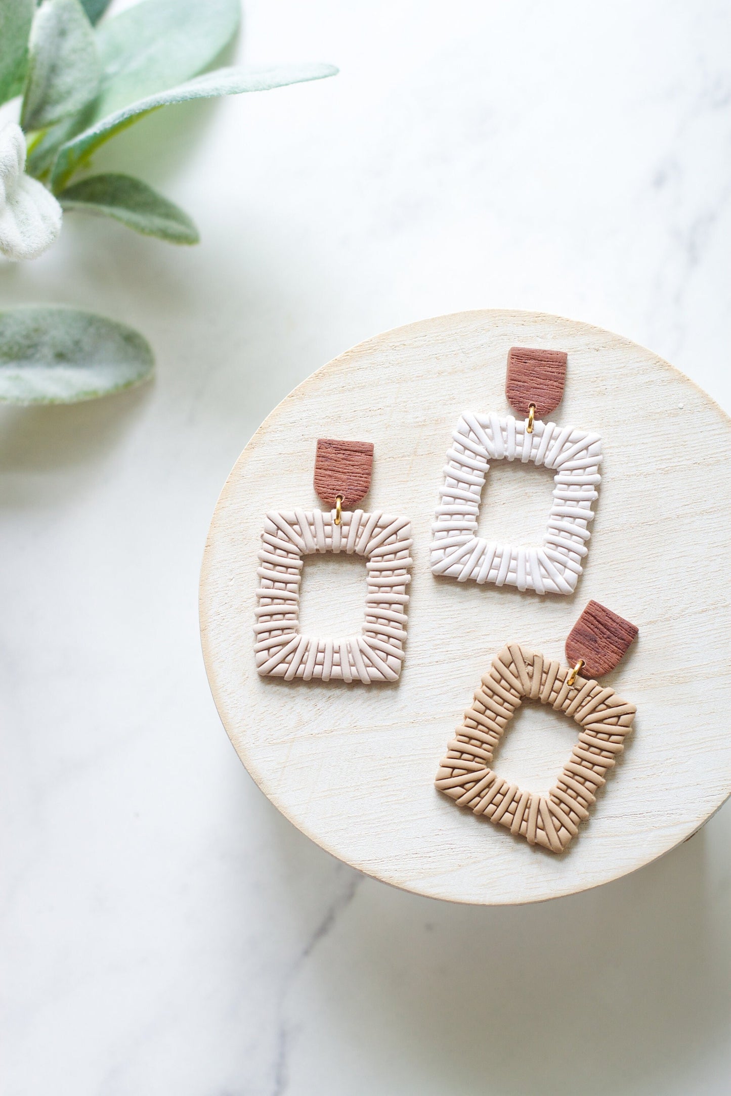 Faux Rattan Dangles