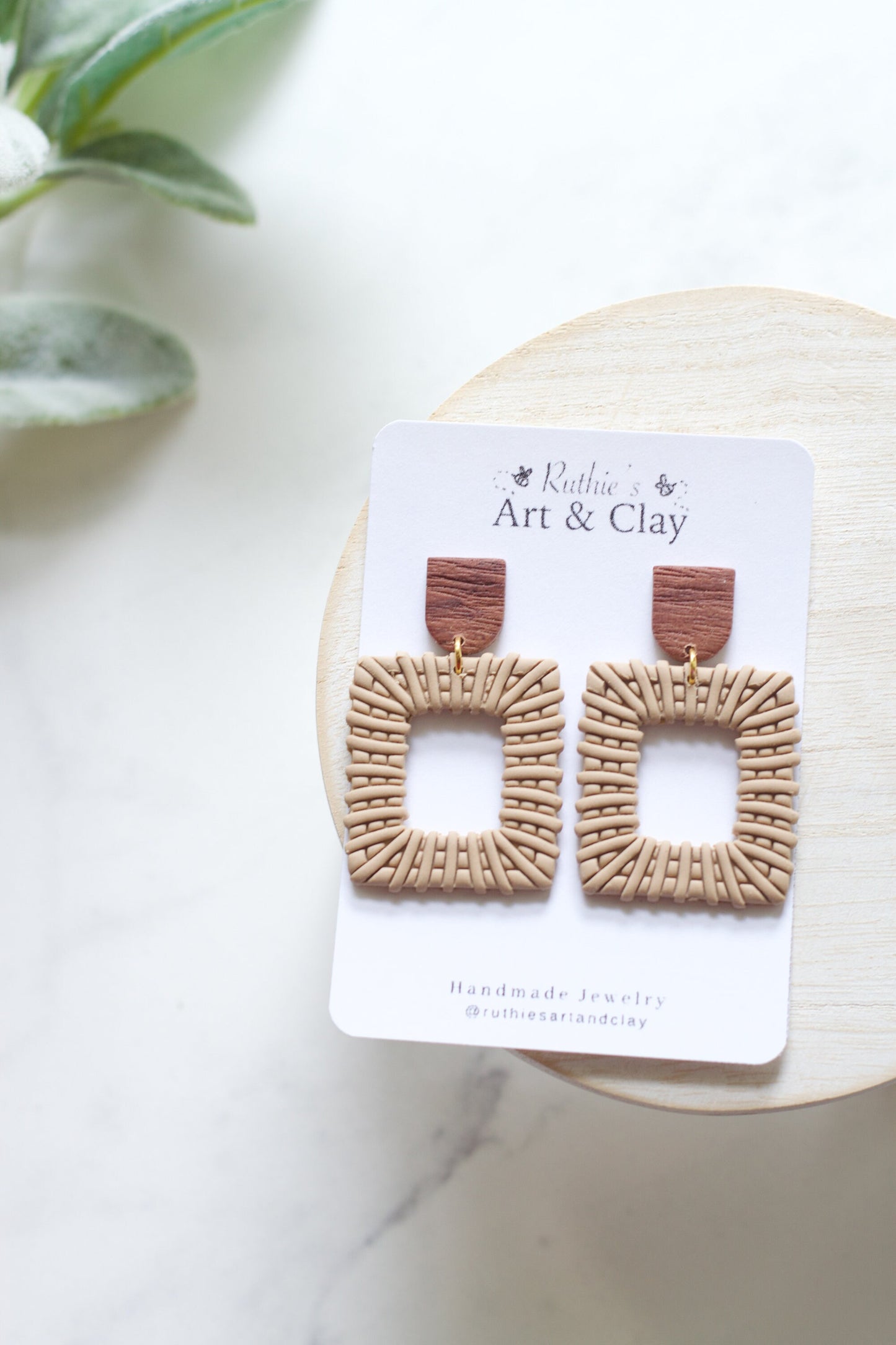 Faux Rattan Dangles