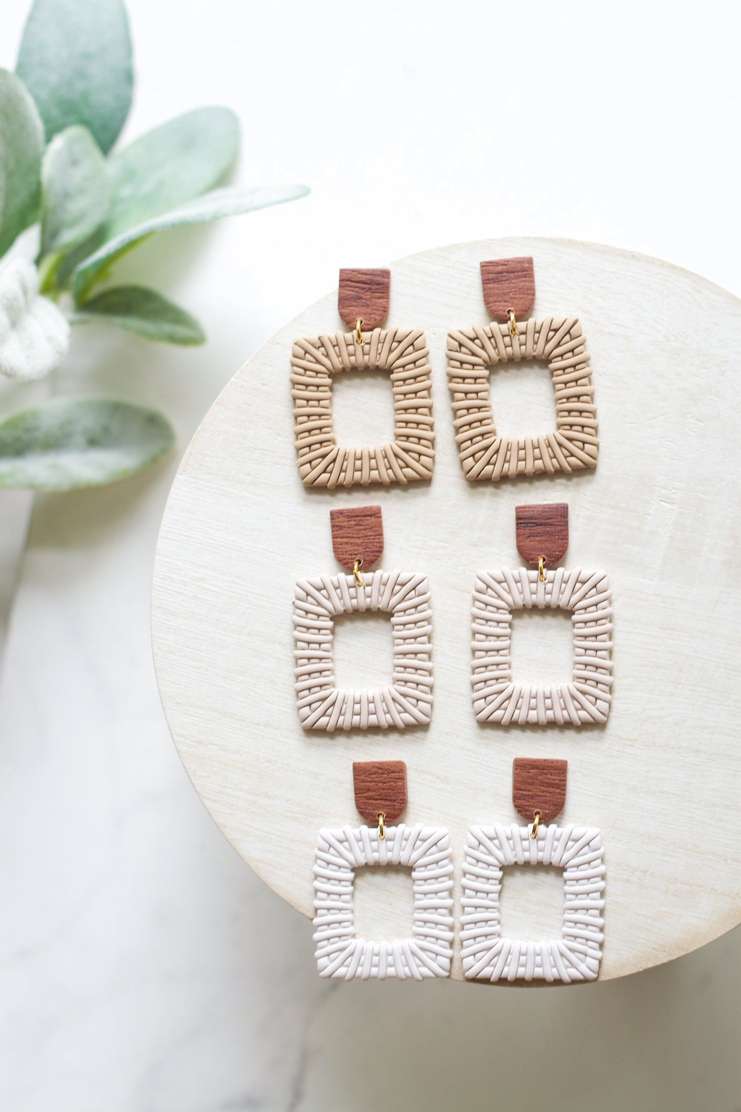 Faux Rattan Dangles