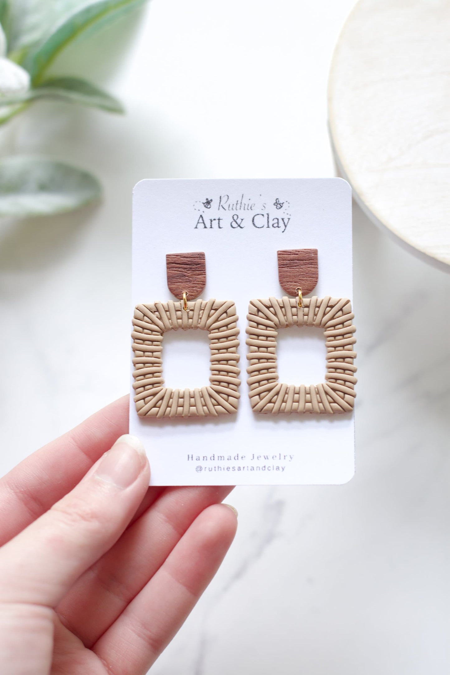 Faux Rattan Dangles