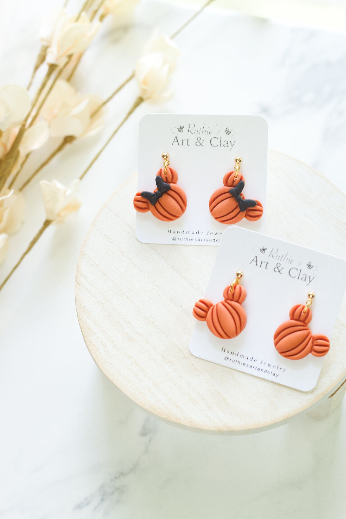 Mickey and Minnie Pumpkin Dangles