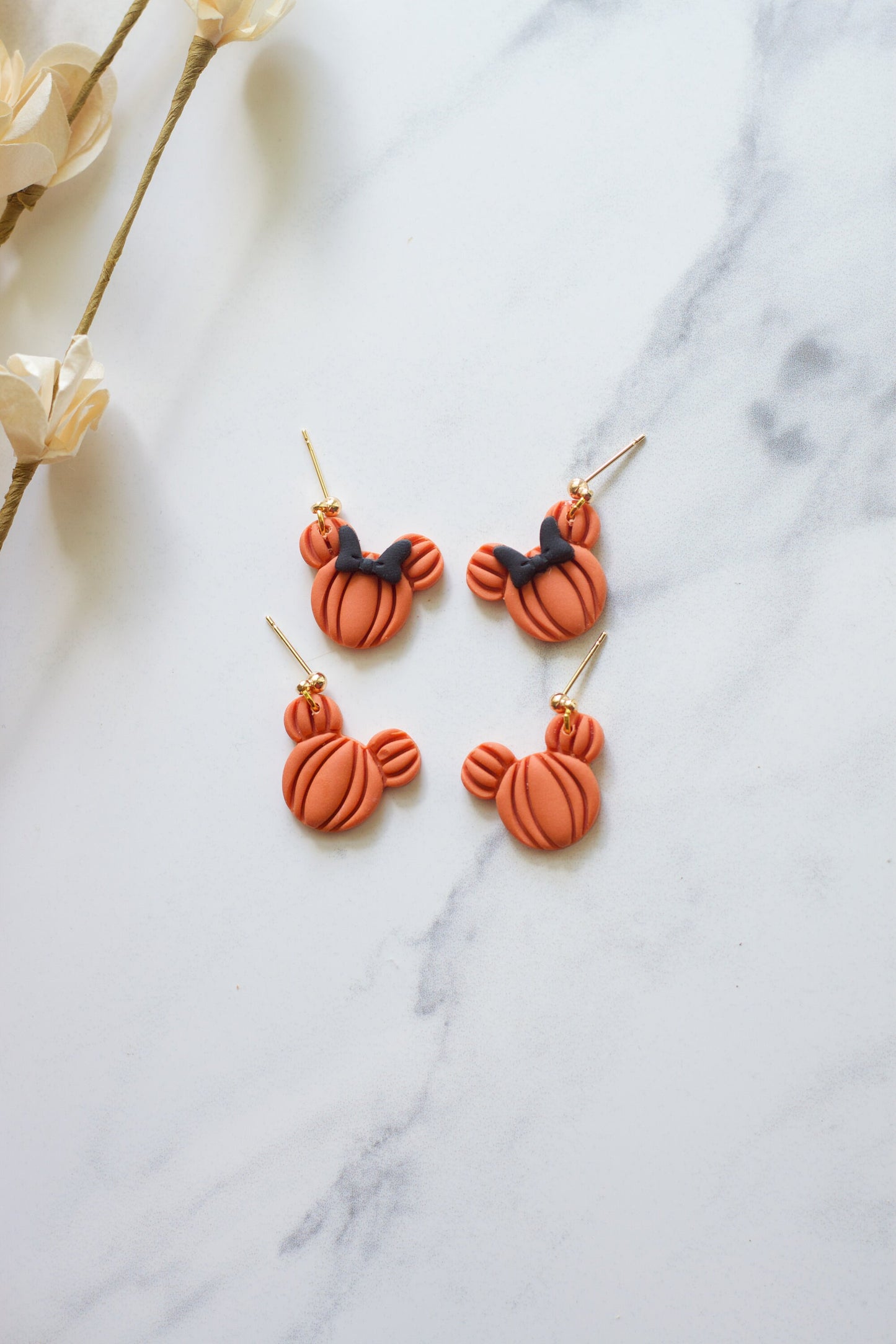 Mickey and Minnie Pumpkin Dangles