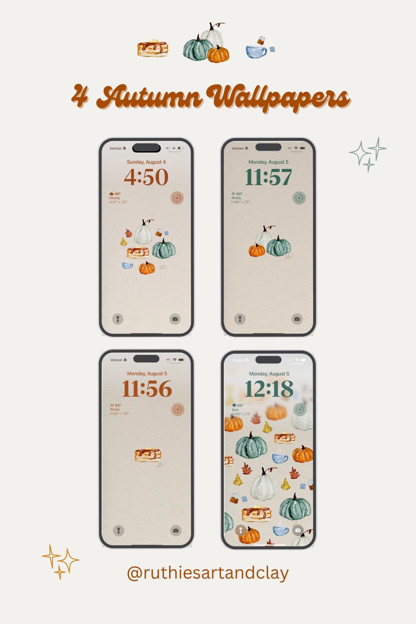 4 Autumn Watercolor Wallpapers