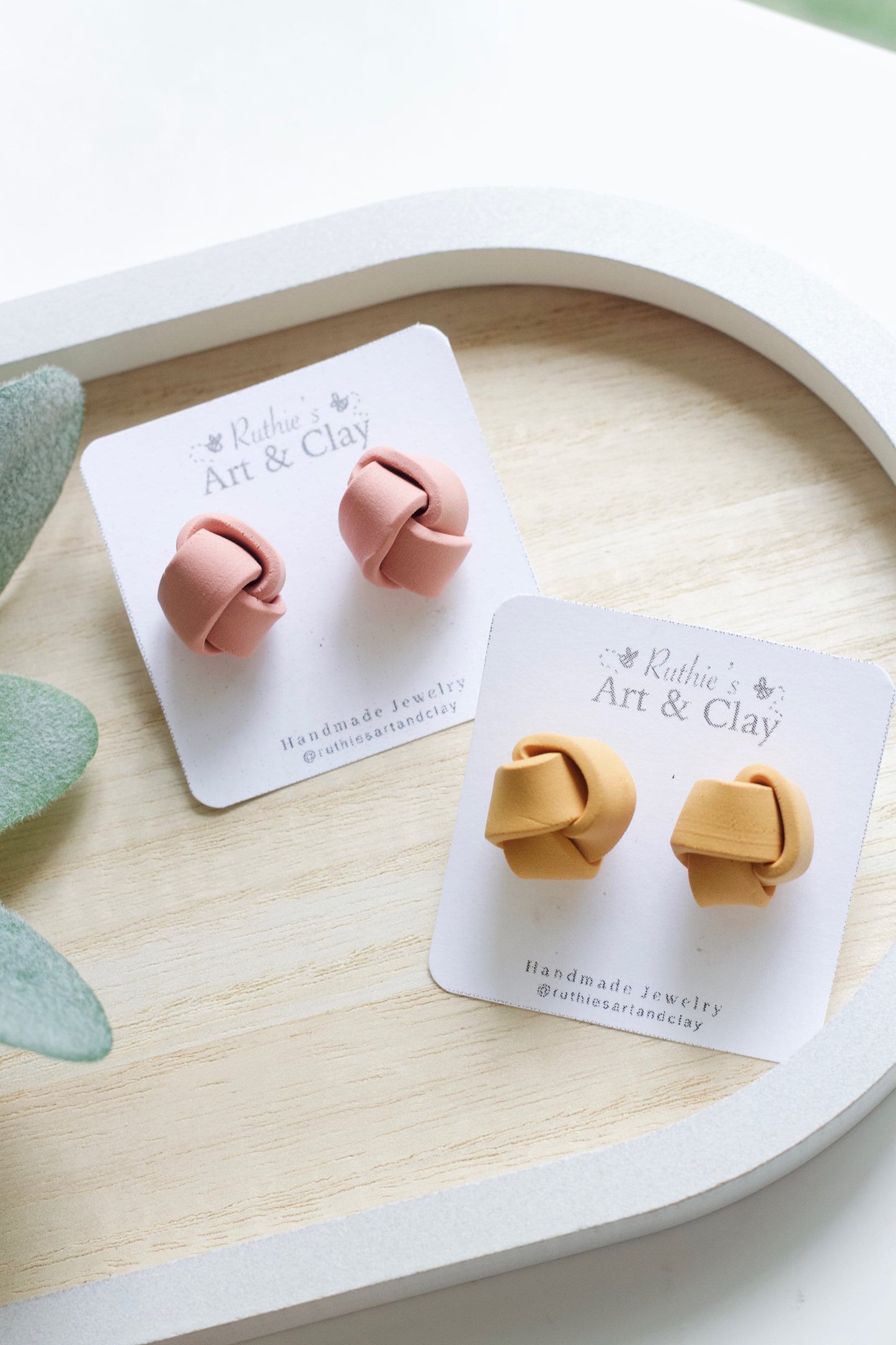 Large Ribbon Knot Studs