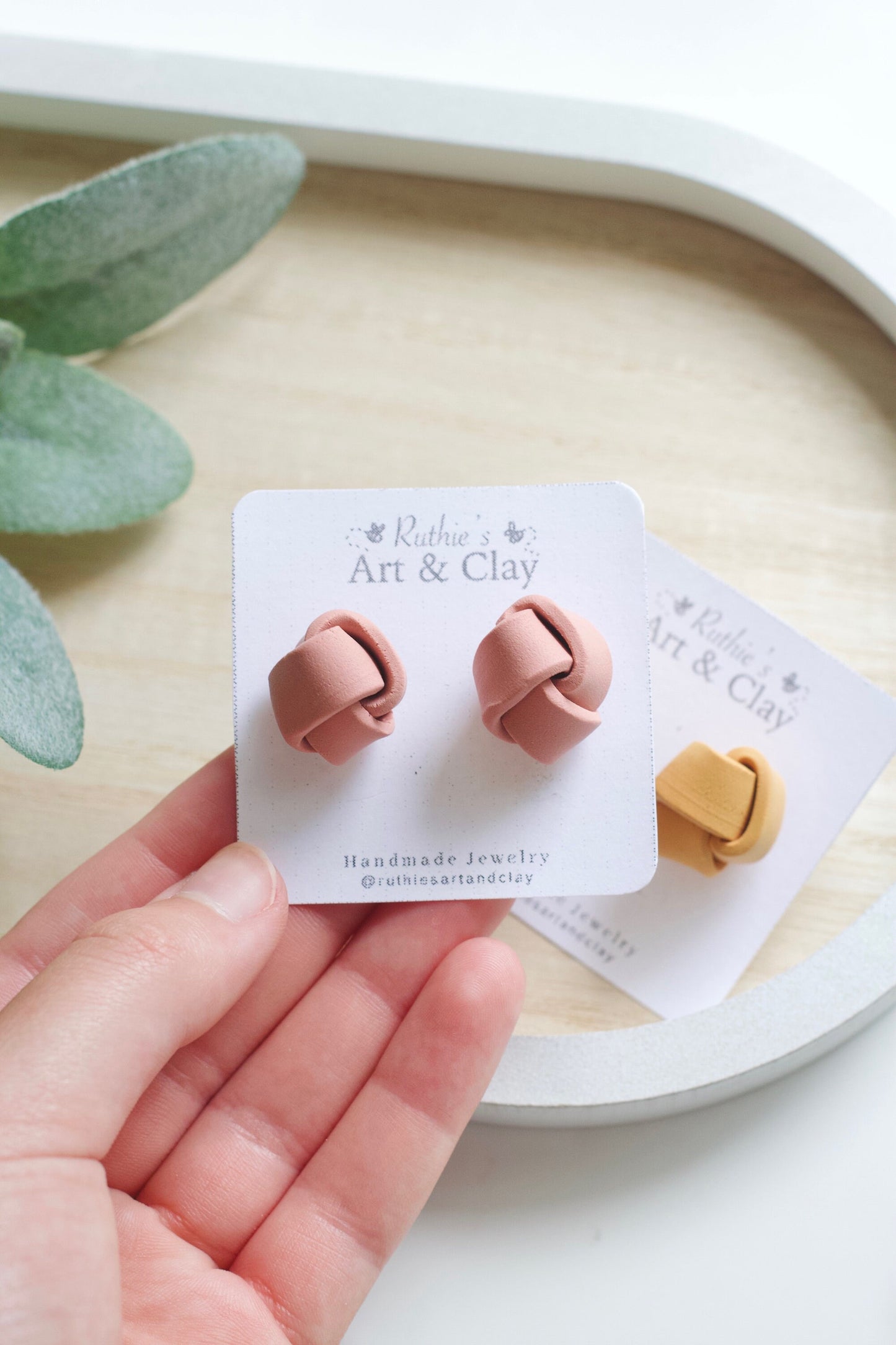 Large Ribbon Knot Studs