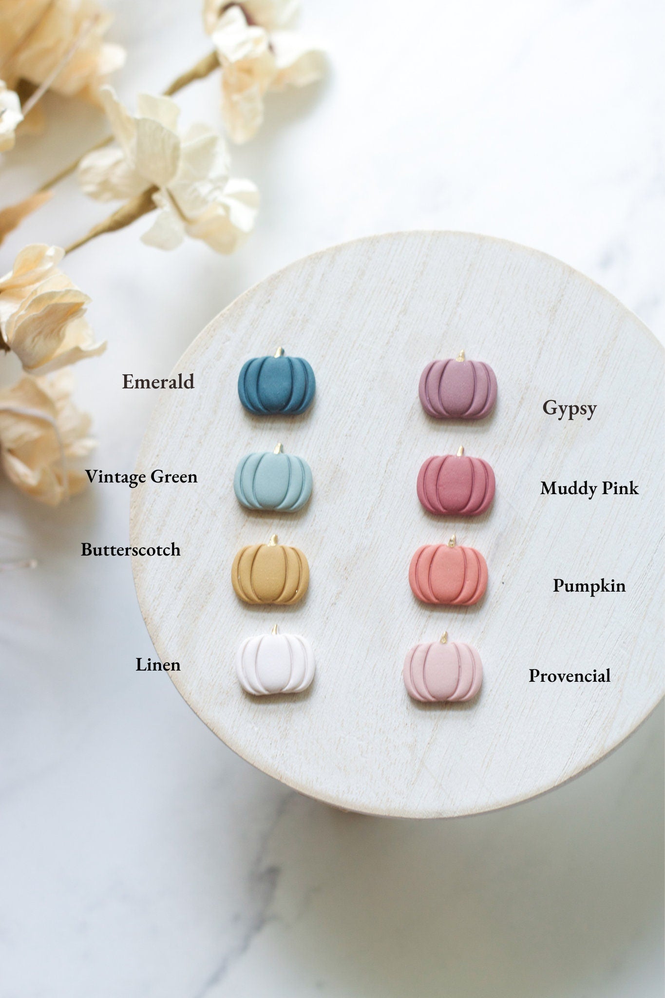 Gold Stem Pumpkin Studs