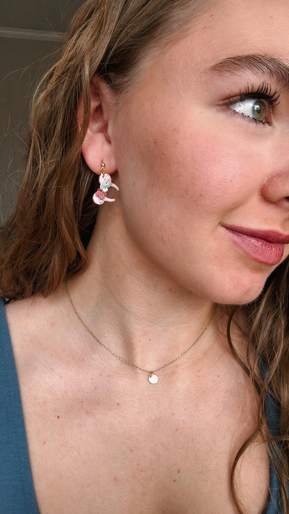 Floral Mouse Ear Dangles