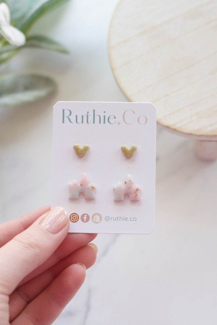 Castle and Gold Mouse Stud Pack
