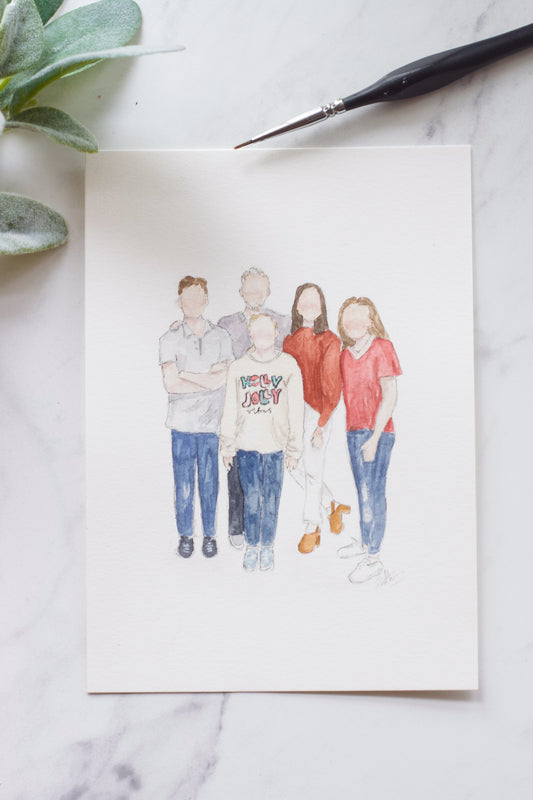 Custom Watercolor Family Portrait