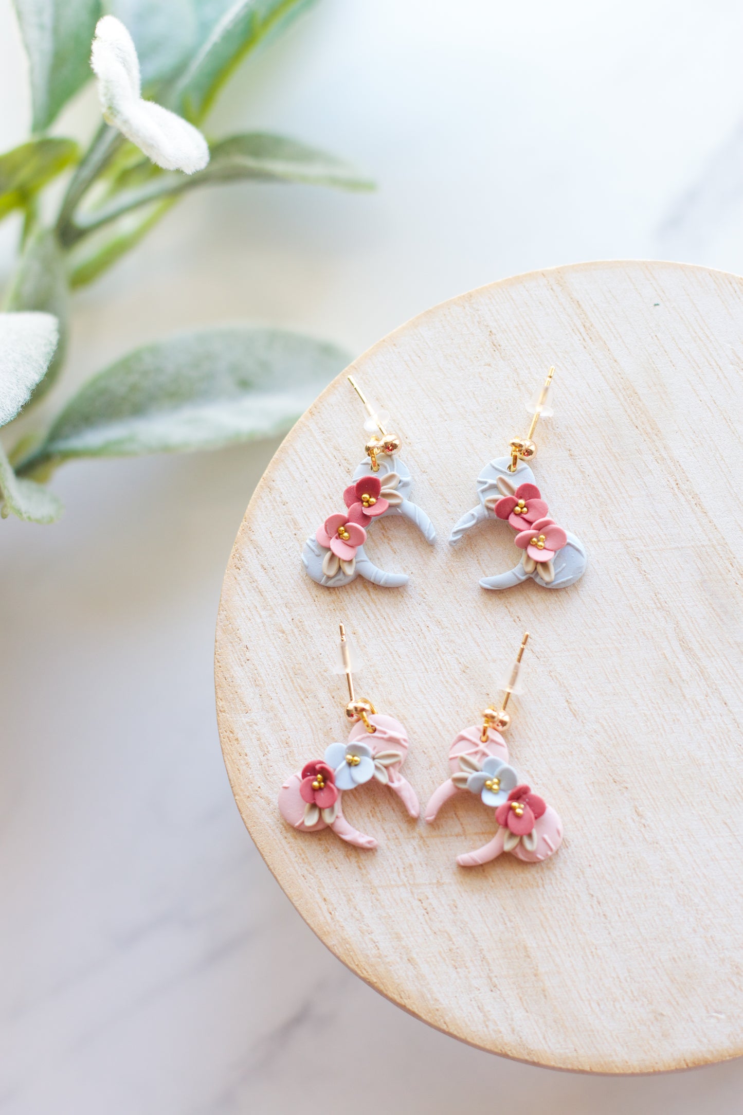 Floral Mouse Ear Dangles
