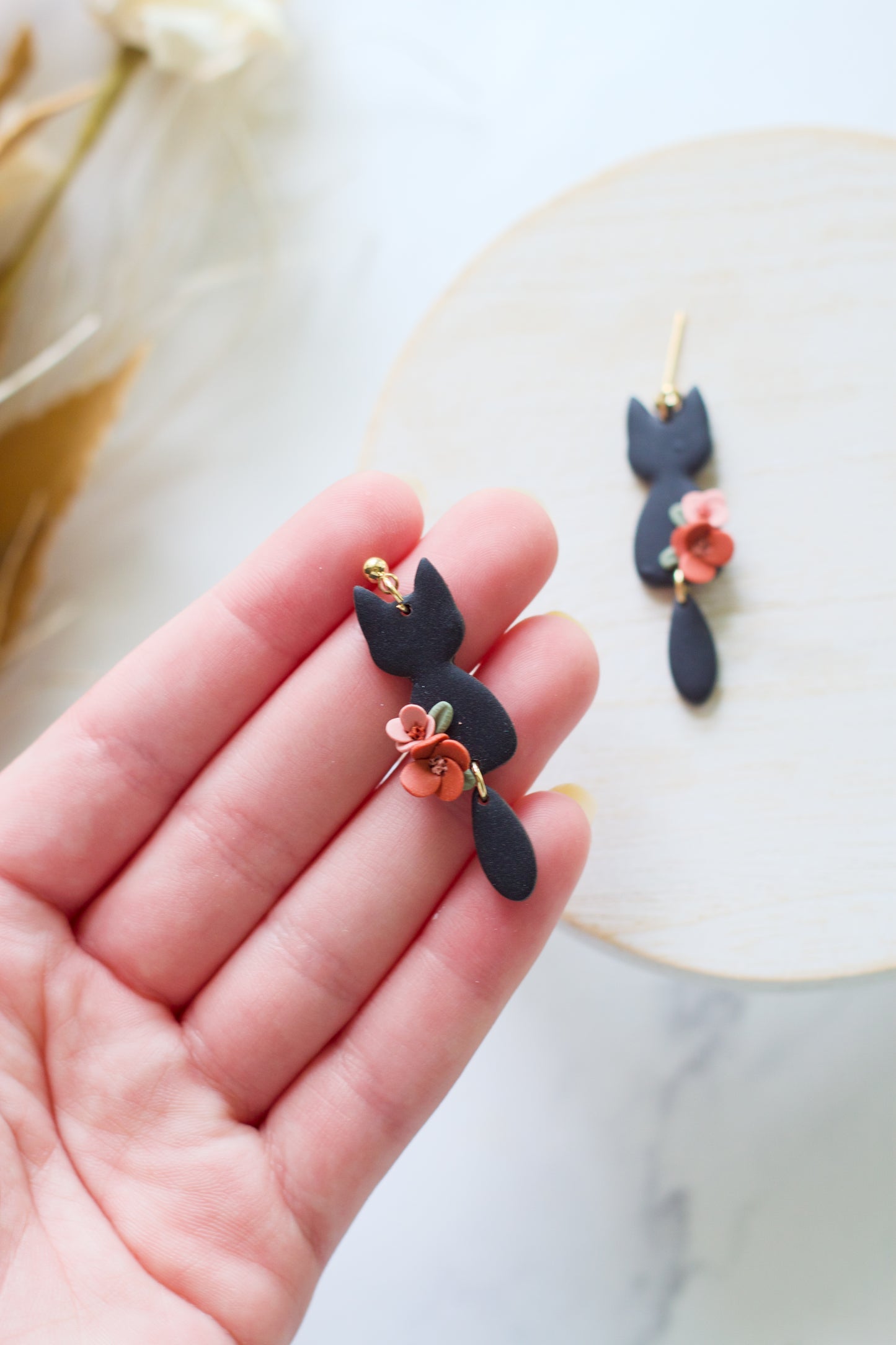 Floral Cat Dangles