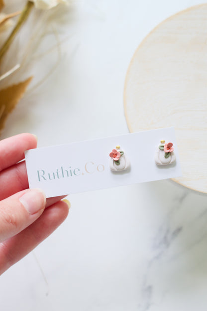 Floral Pumpkin Studs