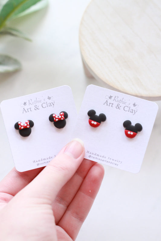 Mickey and Minnie Studs