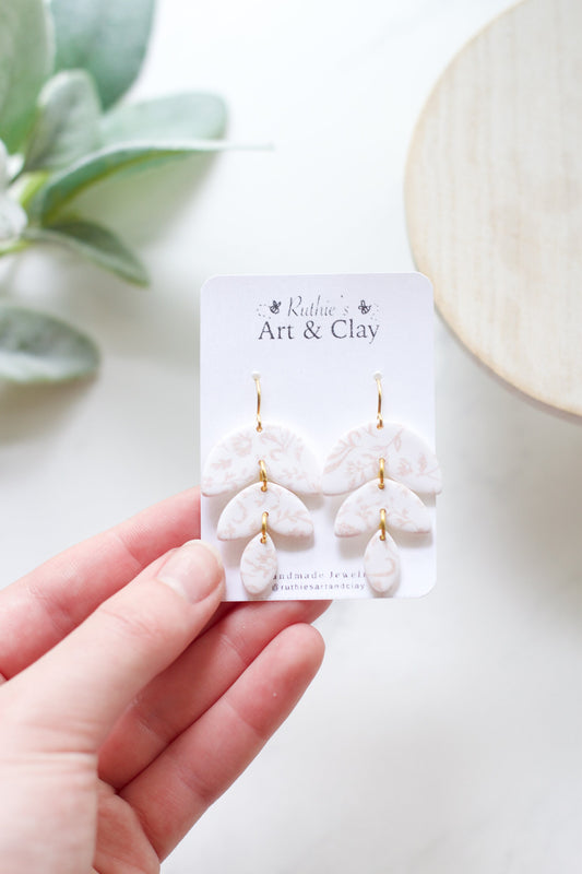 Pink and Blue Toile Dangles
