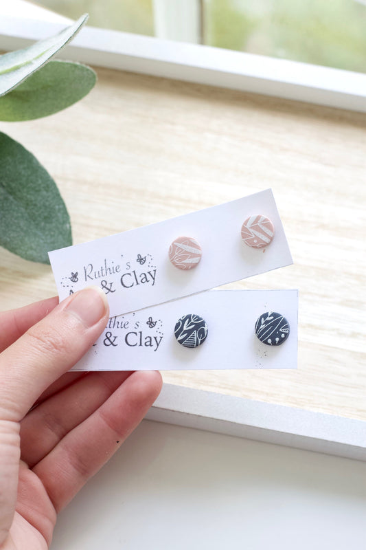Floral Printed Studs