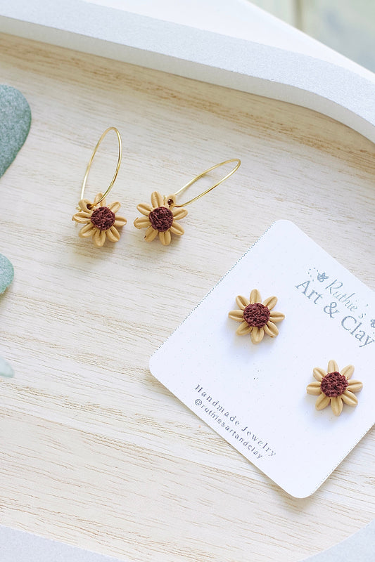 Sunflower Studs and Hoops