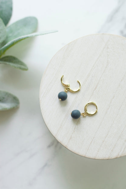 Round Bead Huggie Hoops