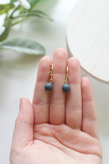 Round Bead Huggie Hoops