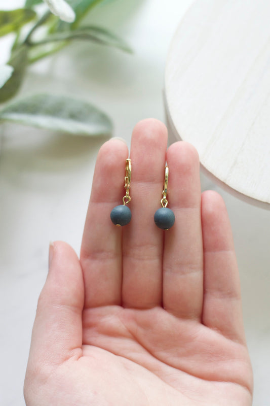 Round Bead Huggie Hoops